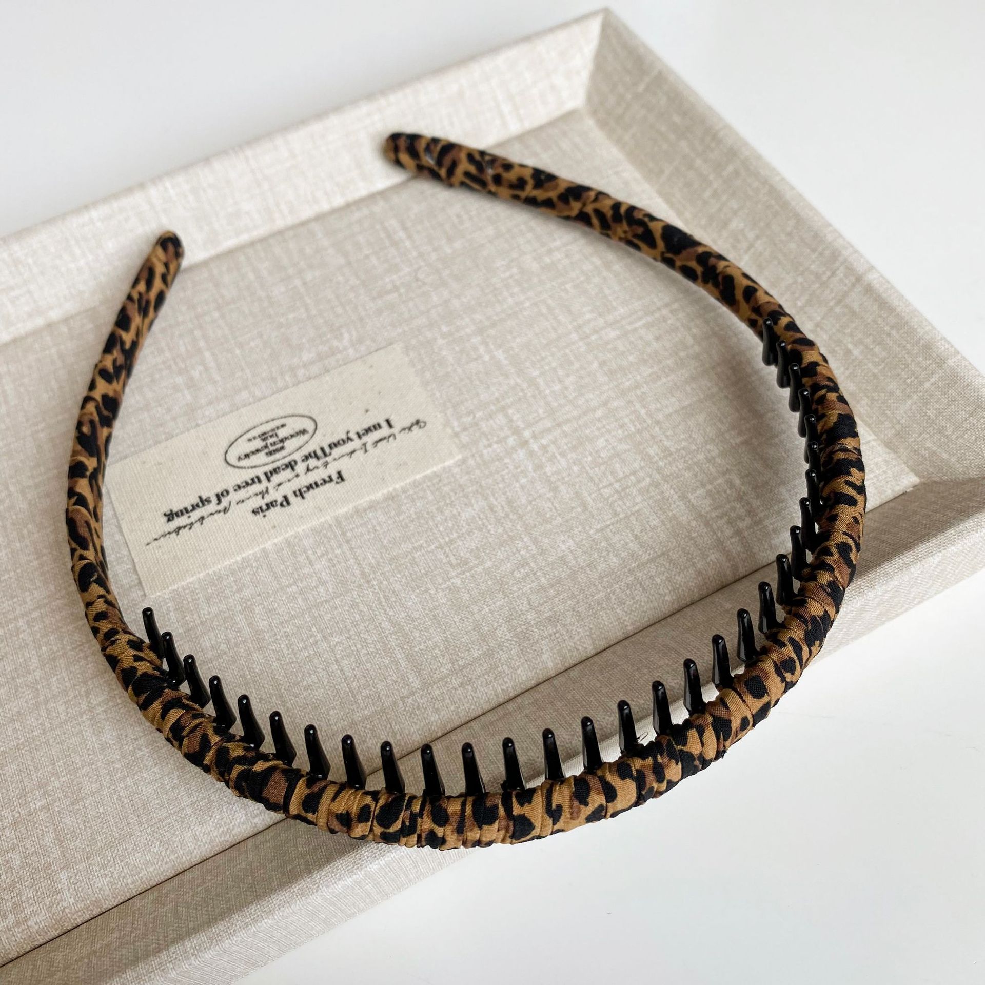 Leopard Print Pearlescent Winding Cloth Headband Simple