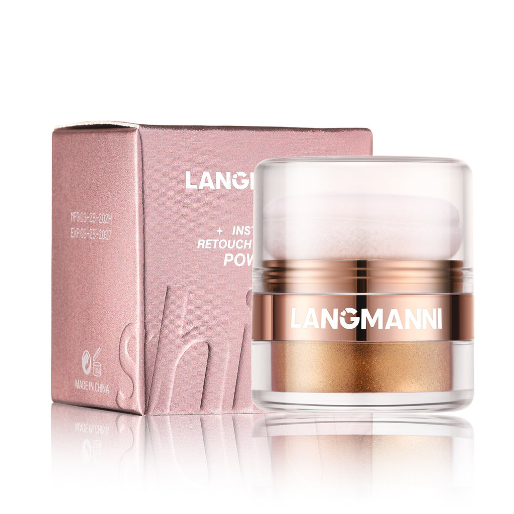 Langmanni Highlight Face Powder Pat Face Body Blush Shading Powder