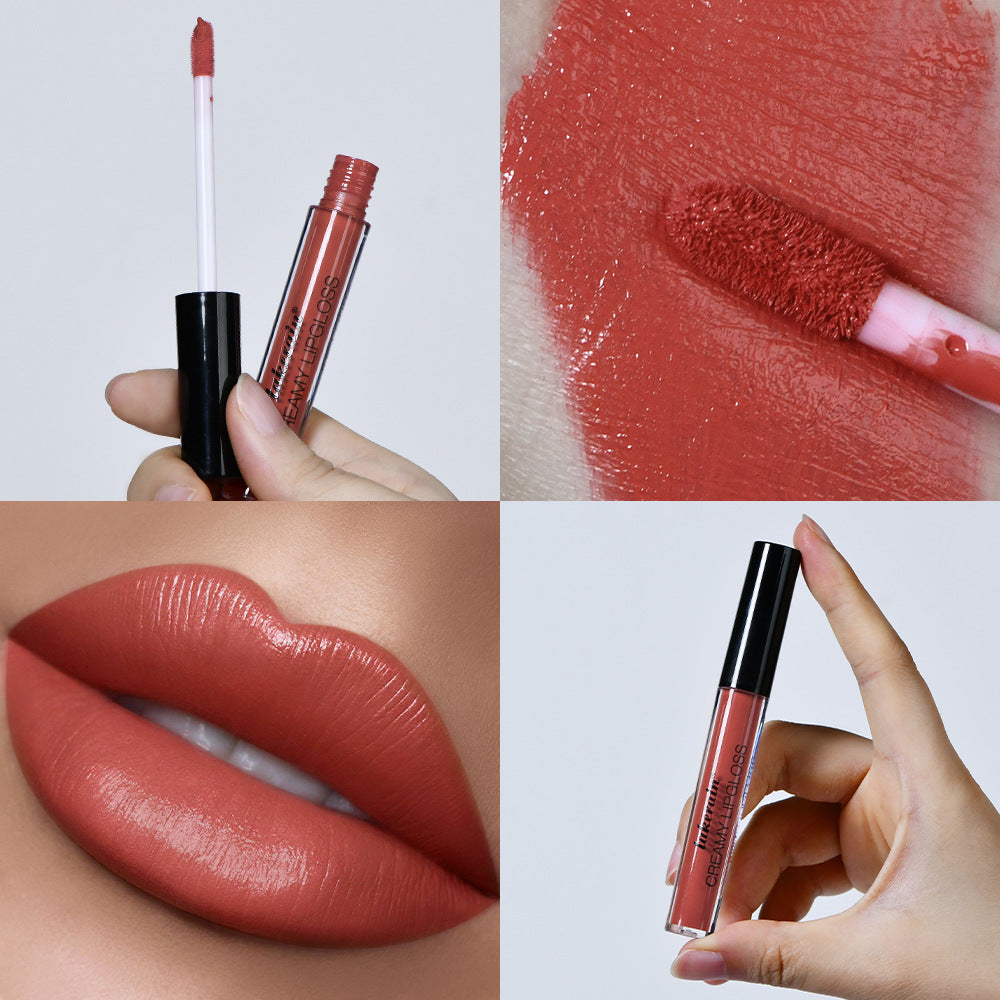 Semi Matte Velvet Waterproof No Stain On Cup Moisturizing Lip Gloss