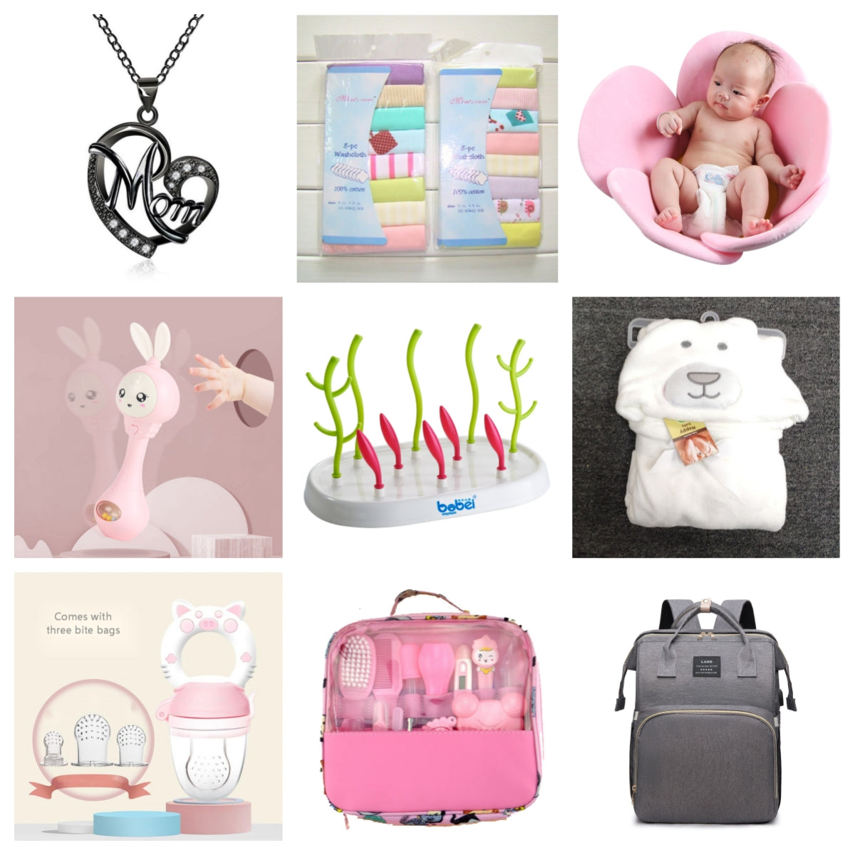 Roadfisher Newborn Baby Care Kits Nose Cleaner Feeder Earpick Tools Grooming Bag Set Nail Clipper Tooth Hair Brush Comb Scissor