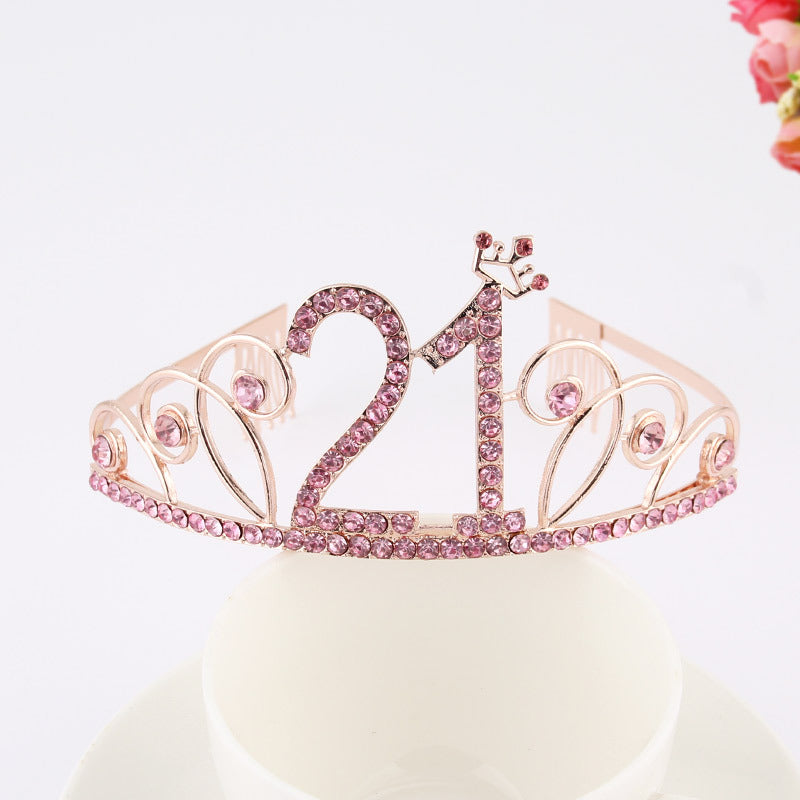 Creative Diamond Alphabet Headdress Birthday Hair Accessories