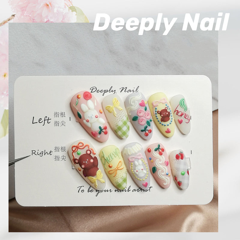 Deeply Manicure Wear Nail Custom Fake Nail Phototherapy Handmade Finished Product
