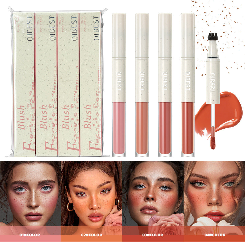 Qibest Double-headed Freckle Blush Women's Long-lasting Matte Natural