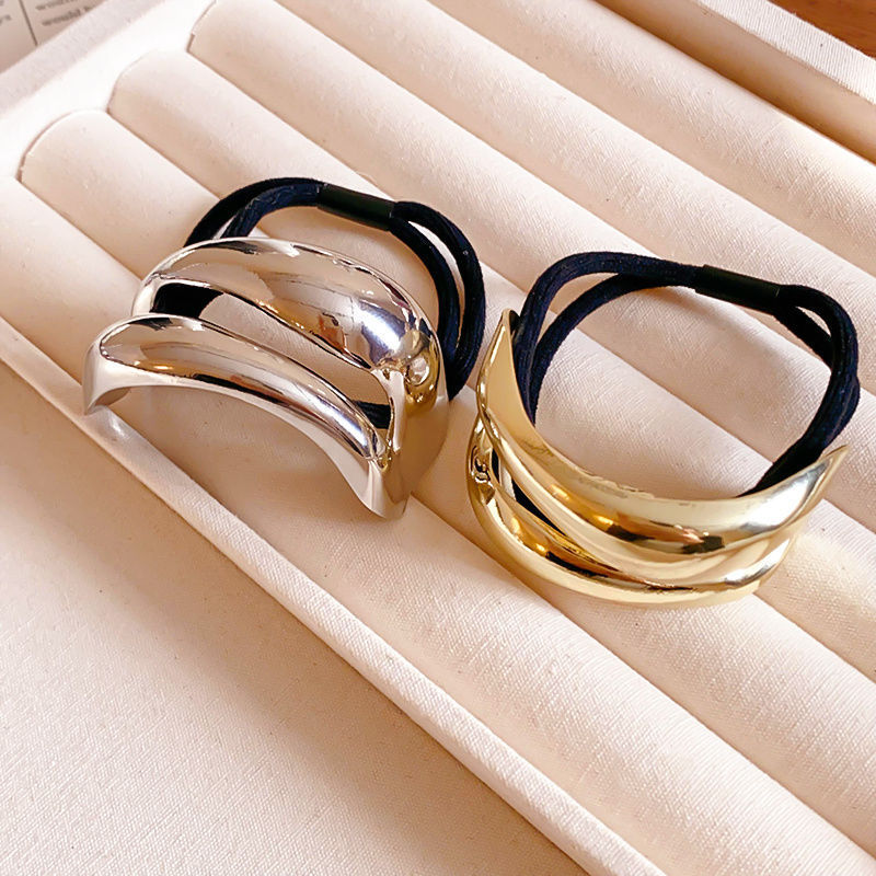 New Irregular Metal Hair Tie A Stylish Chic Hairband For Ponytails That Elevates Any Young Girls Look