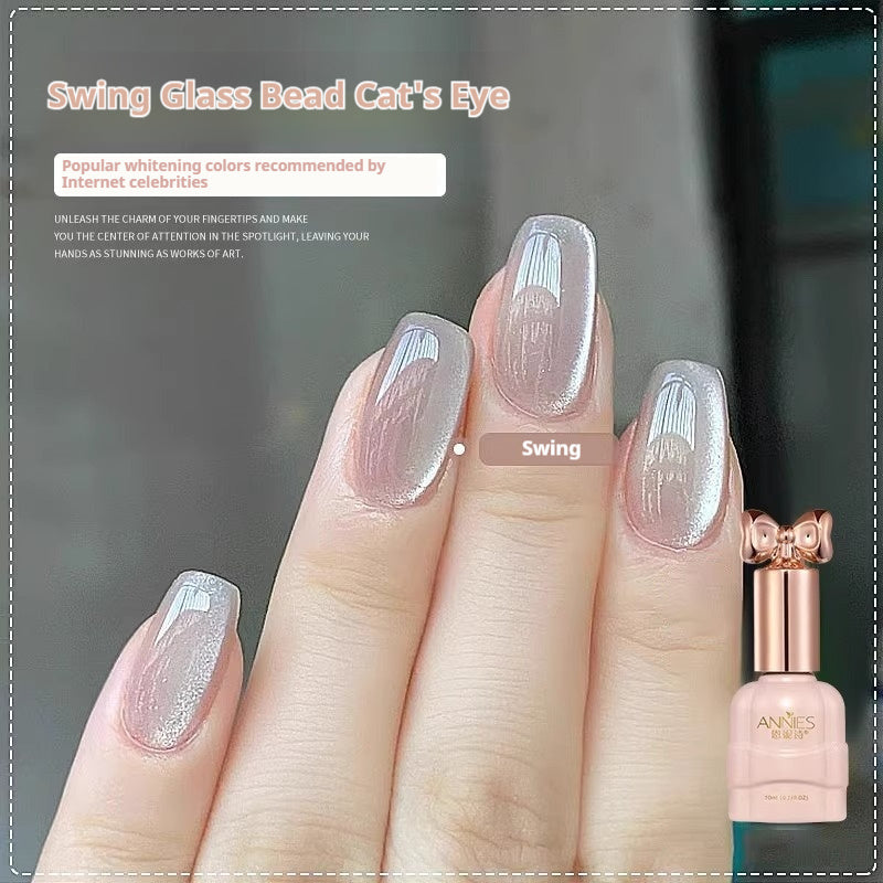 Annifs Ennis Micro Glass Bead Cat's Eye Gel Nail Polish Icy Cat Eye Gel Polish Nail Art