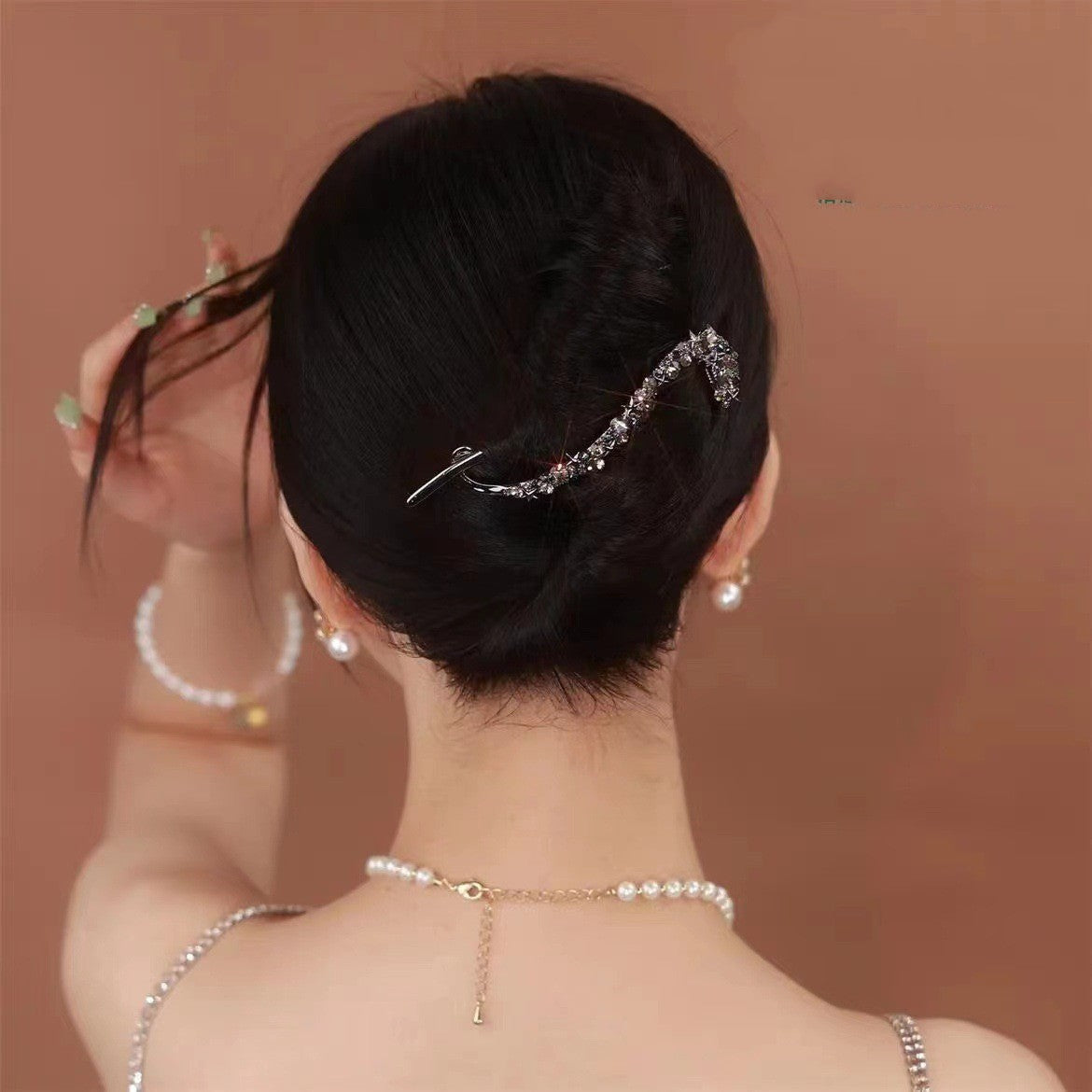 Copper Alloy Zircon Hair Ornament Star Quality Twist Clip
