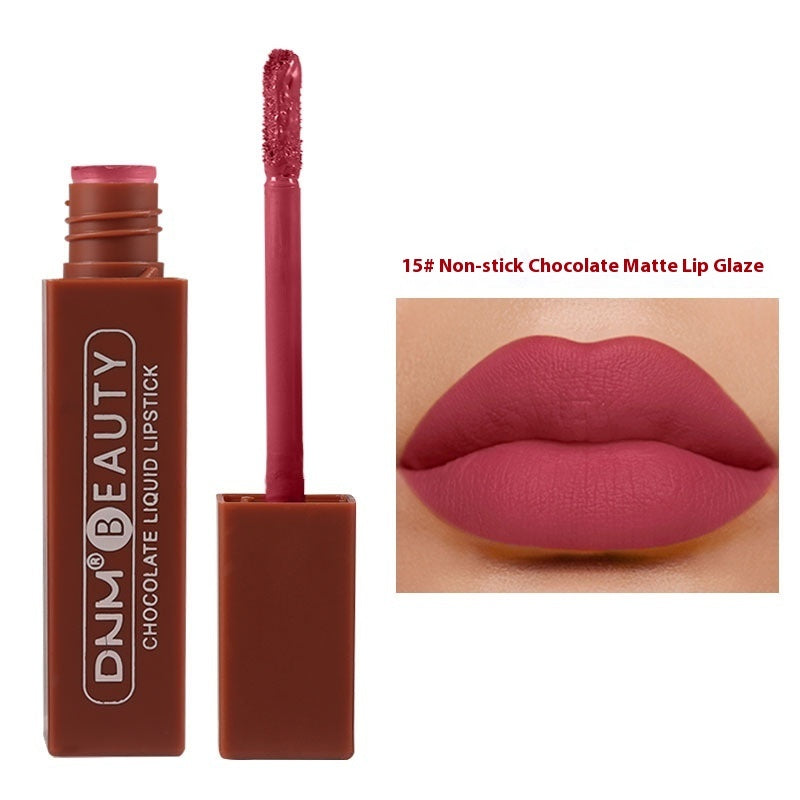 Silky No Stain On Cup Chocolate Lip Lacquer Long-lasting Matte Waterproof