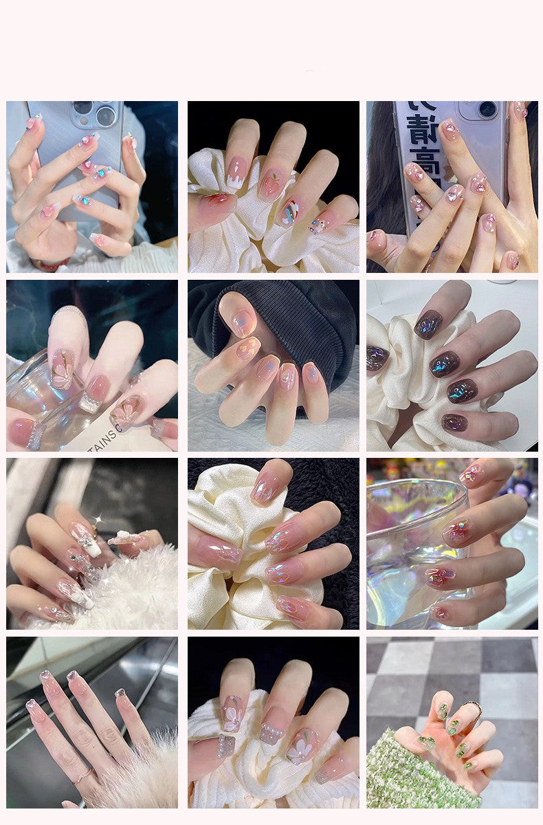 Gradient Pearl Butterfly Nail Piece