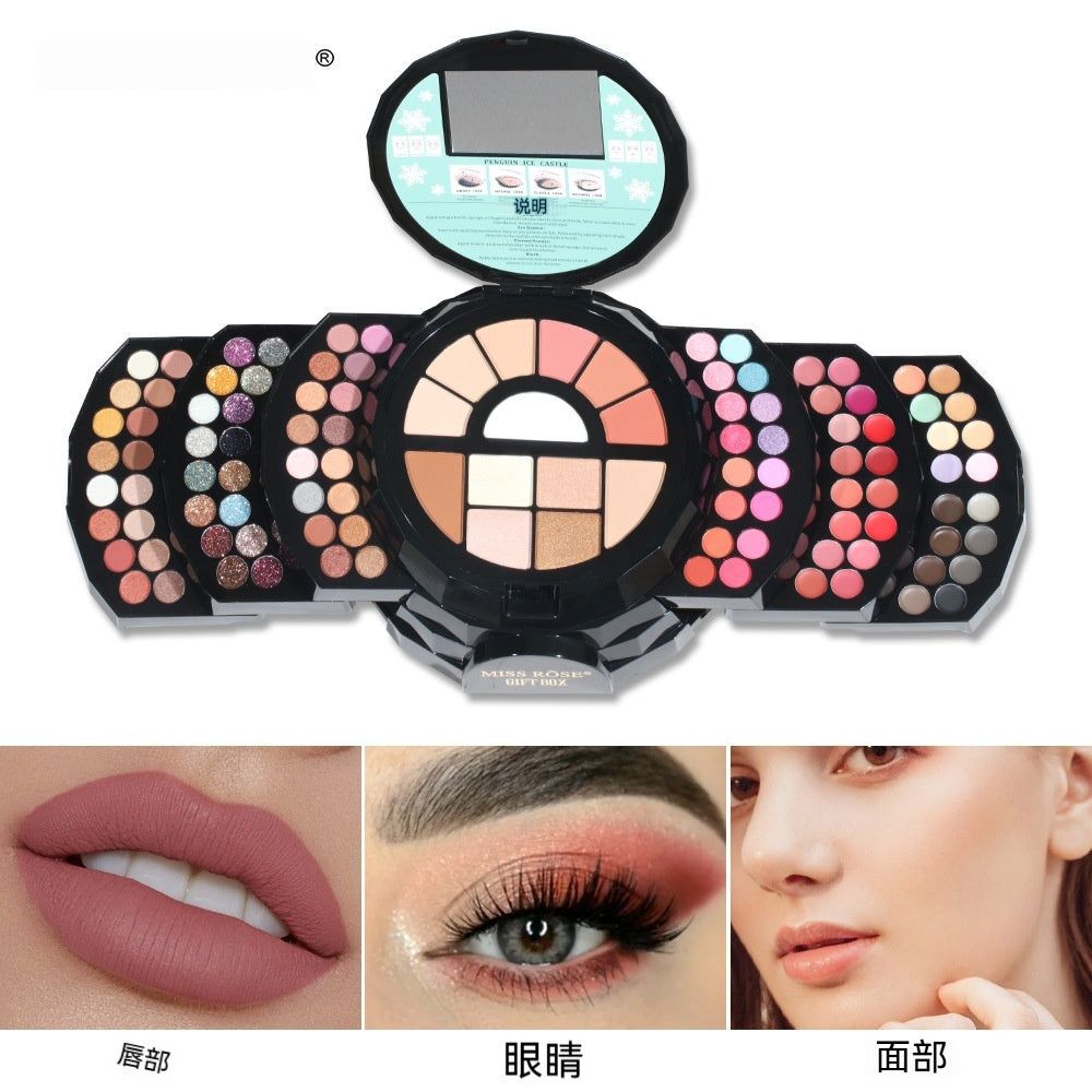 Issyettnns Makeup Palette Featuring Shimmering Eyeshadows Contouring Products Lipsticks And Matte Blush