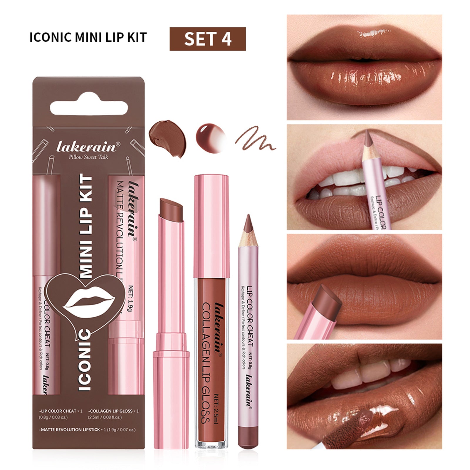 Three Lip Gloss Suit Lasting Waterproof Colorfast