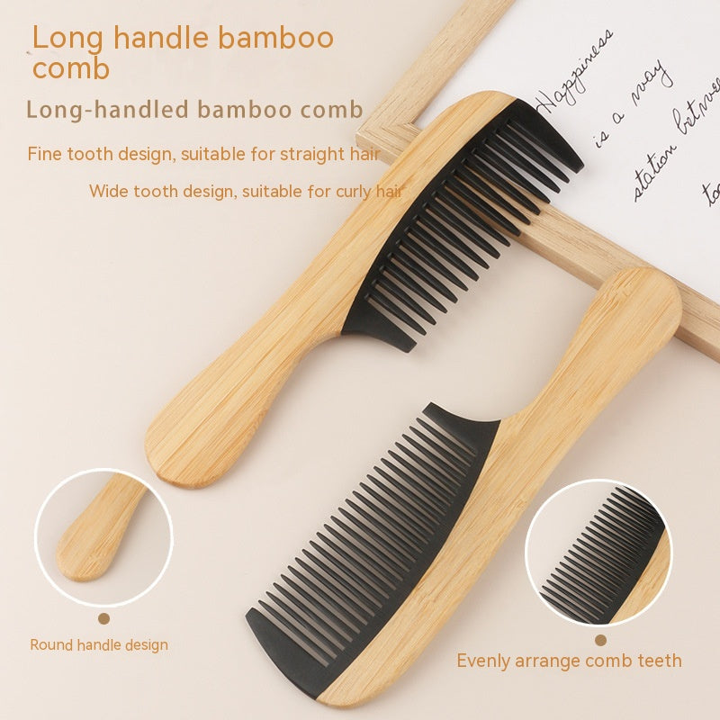 Hair Shunfa Electric Bamboo And Wood Splicing Comb Big Tooth Styling Comb