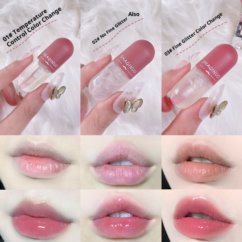 Mini Capsule Lip Gloss Transparent Color Changing Moisturizing And Nourishing Lip Lacquer