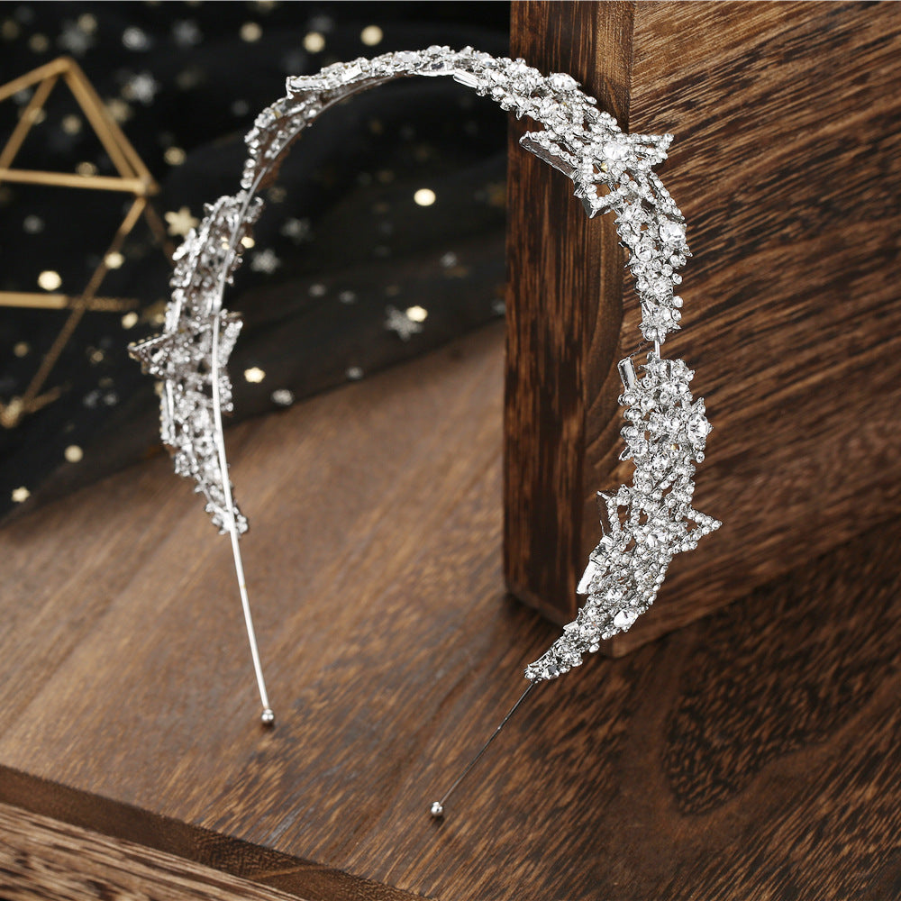 Bride Wedding Hair Accessories Five-pointed Star Alloy Diamond-laid Headband