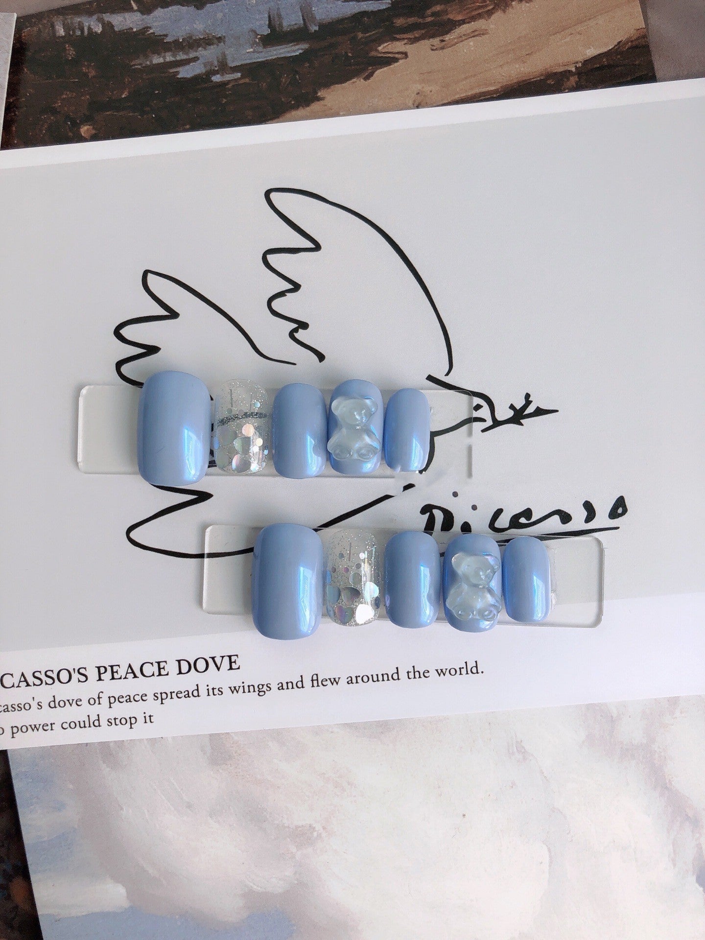 Picasso's Place Dove Aurora Bear False Nail Patch