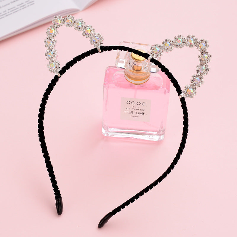 Cute Handmade Diamond Little Devil Cat Ear Headband