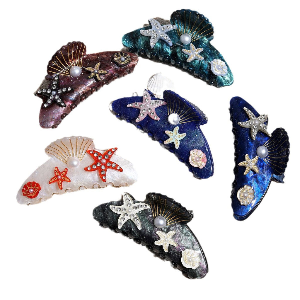 Ocean Acrylic Starfish Shell Temperament Seabed Barrettes