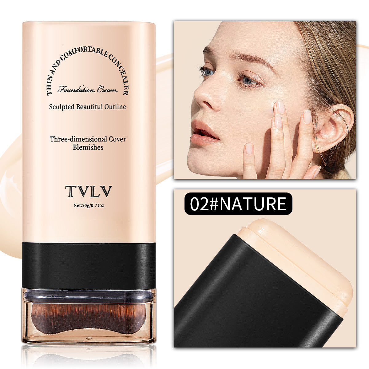 TVLV Eraser Stick Foundation Moisturizing Light Transparent Concealer Brightening Skin Color