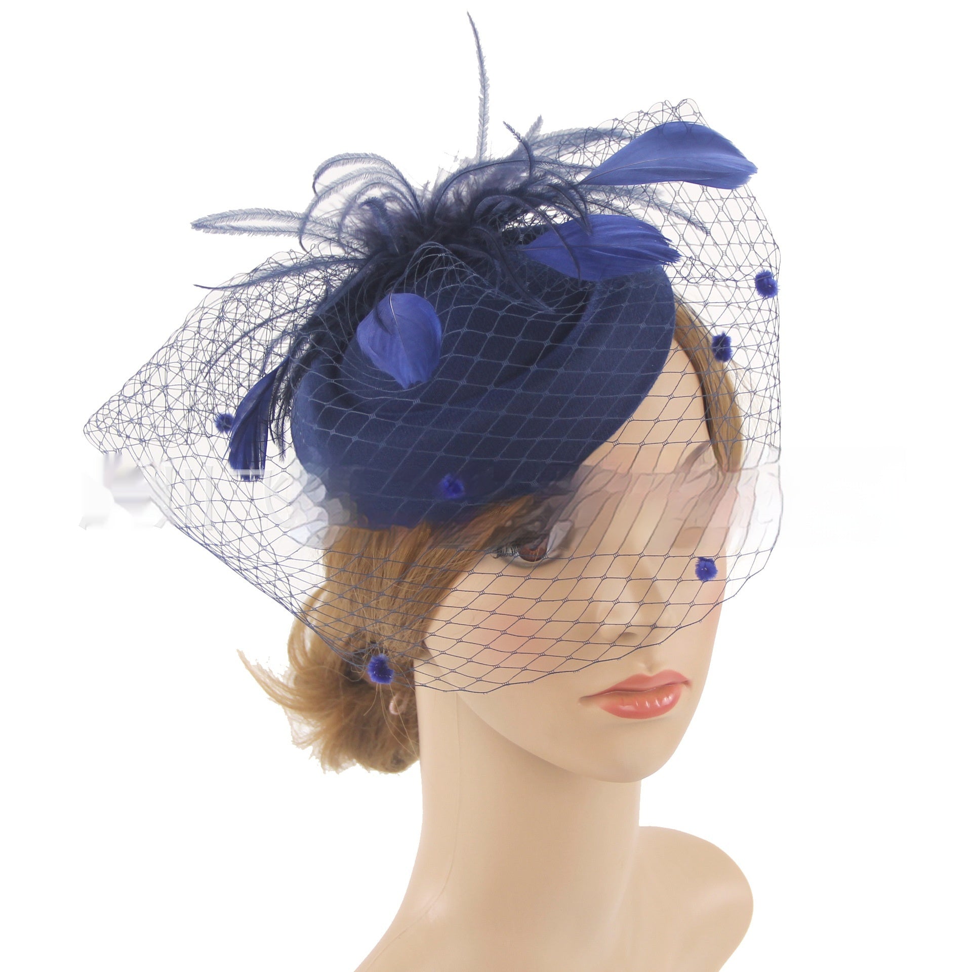 Vintage Bridal Veil Headdress Veil Billycock