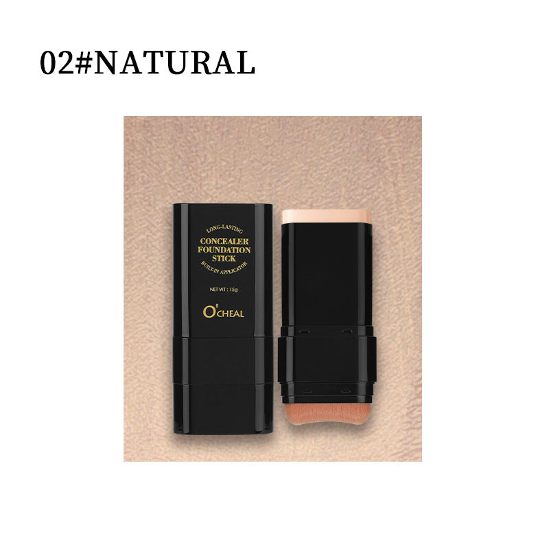 Makeup Concealer Smear-proof Makeup Liquid Foundation Powder Puff Brush Solid Foundation Cream Two-in-one English Version