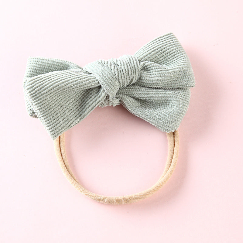 Elastic Nylon Hair Rope 17 Colors Corduroy Bow Baby Hair Tie