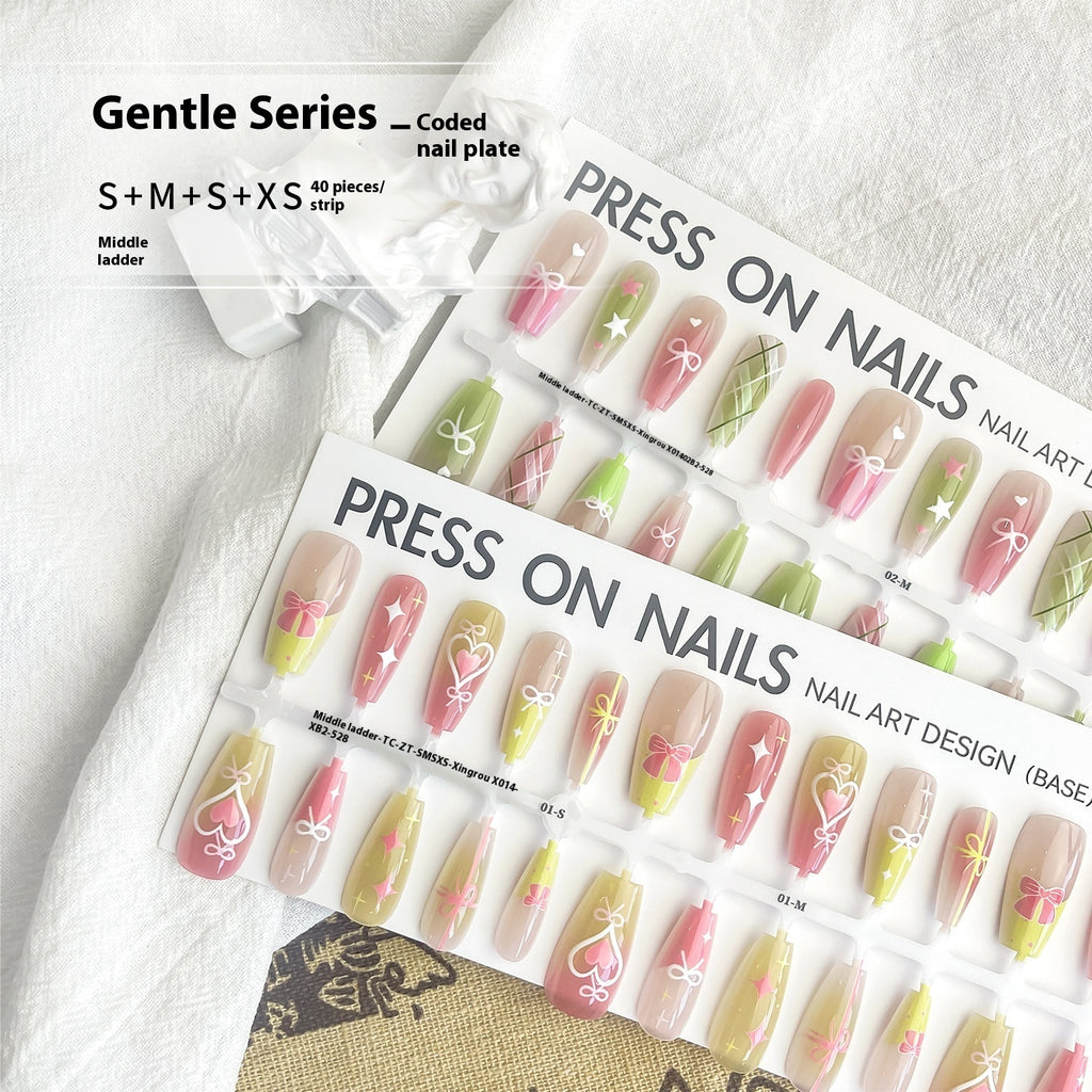 Dopamine Sweet Cool INS Style Dark French Fake Nail Tip