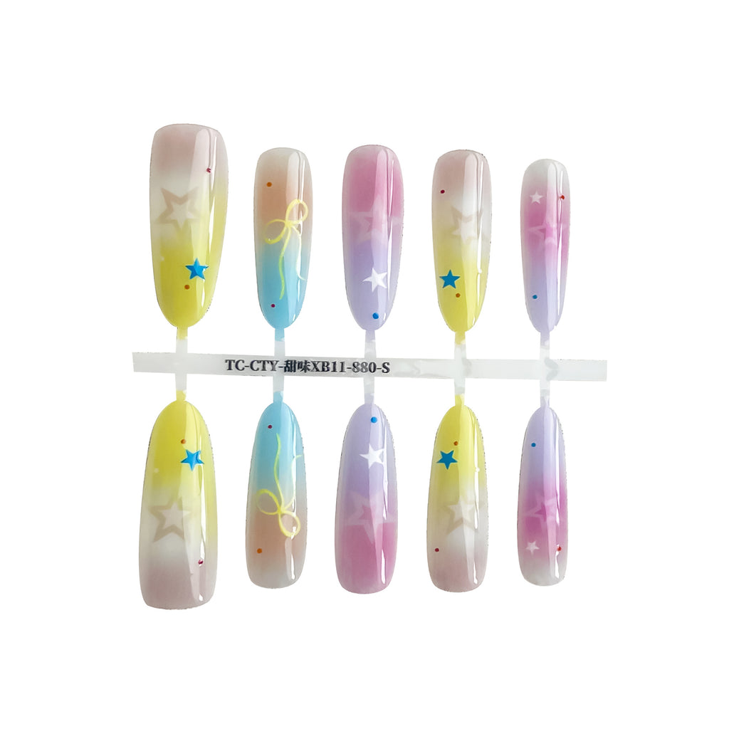 Dopamine Cartoon XINGX Oval Almond Nail Sticker
