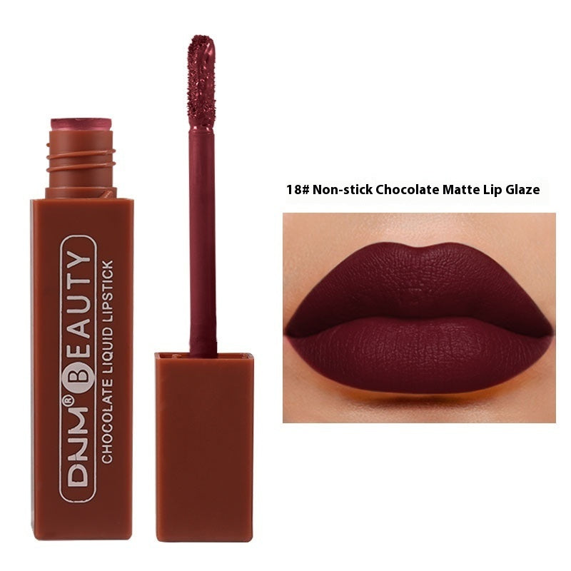 Silky No Stain On Cup Chocolate Lip Lacquer Long-lasting Matte Waterproof