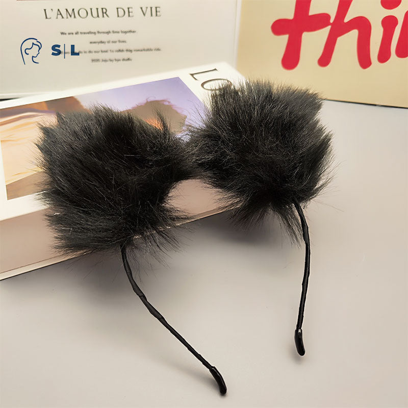 Furry Cat Ears Headband For Women
