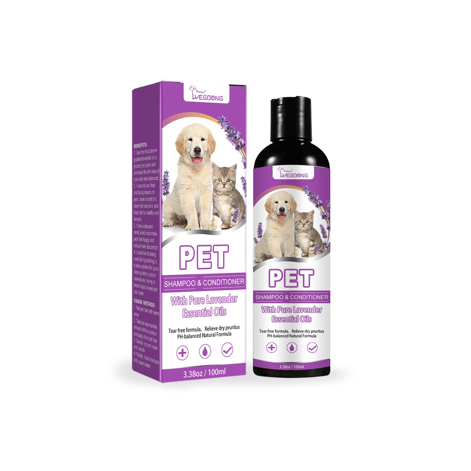 YegBong Pet Shampoo Pet Bath Relieve Skin Itching Hair Soft Non-knotted Shampoo