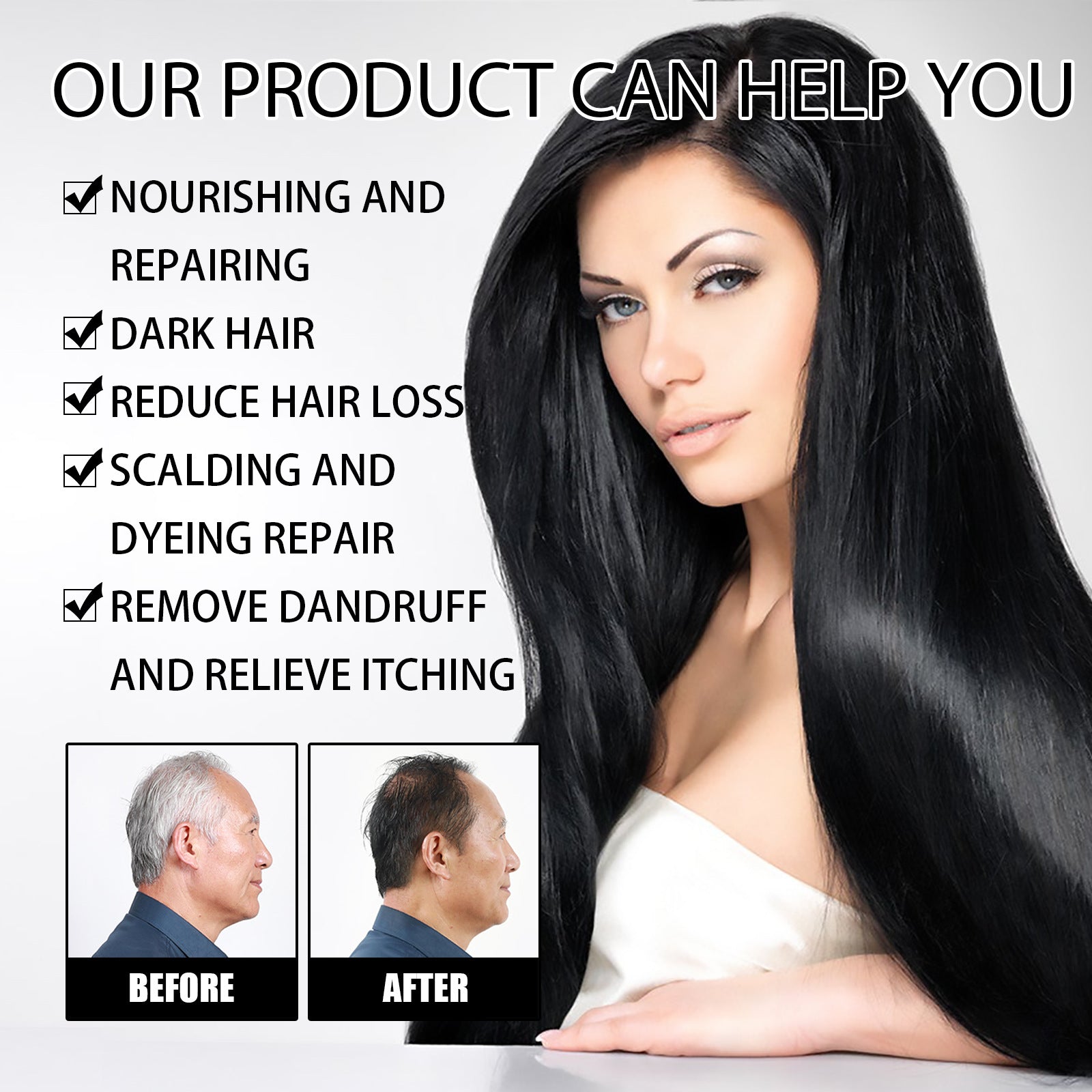 Deep Repair Hair Care Dandruff Removal Itching Relieving Shampoo
