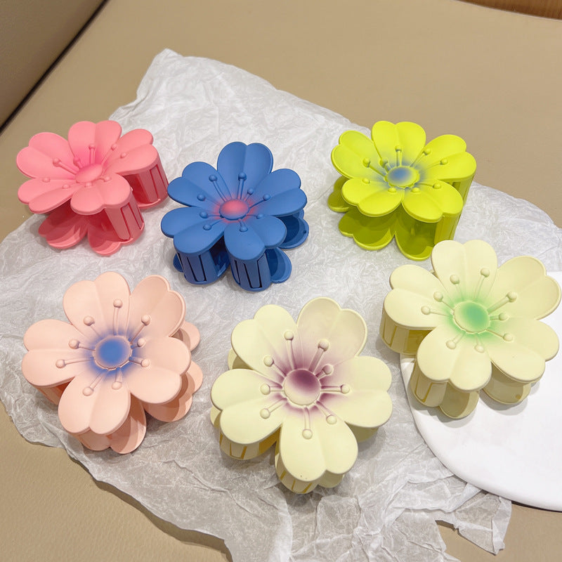 Frosted Large Egg Flower Barrettes Women