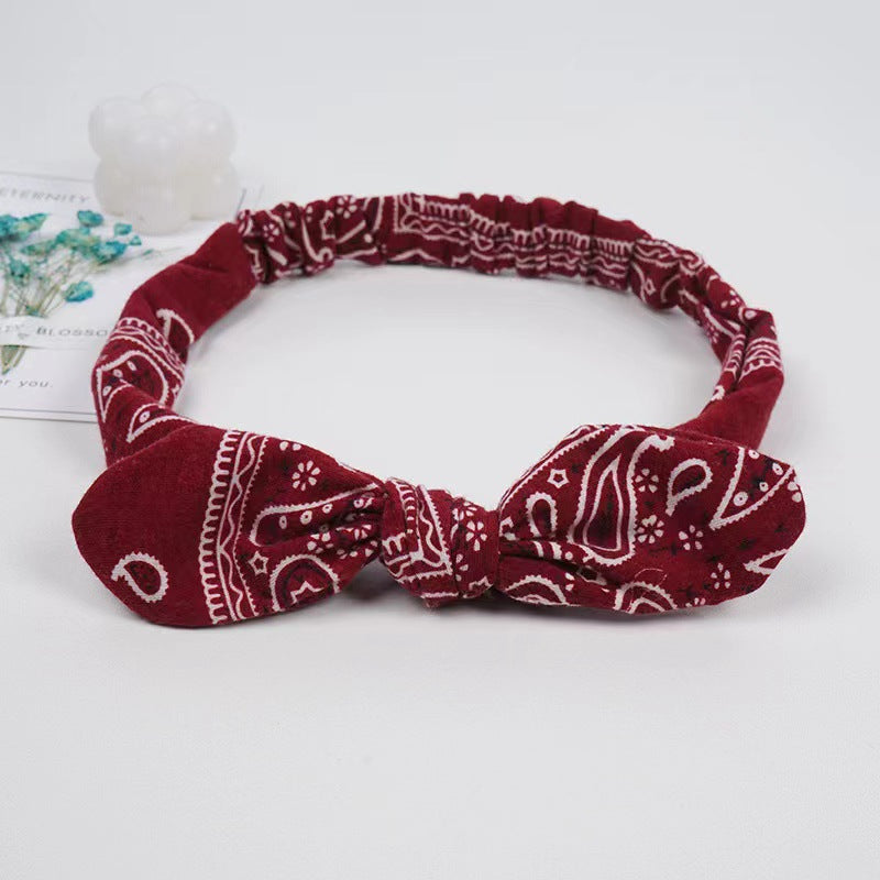 Bunny ears knotted elastic headband