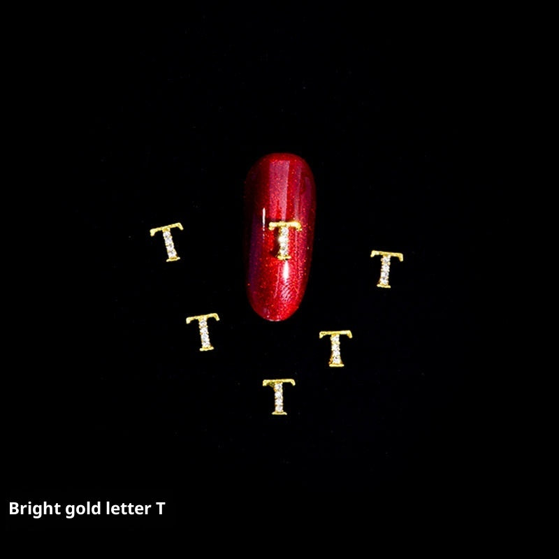 Cooc 26 Letter Alloy Nail Ornament Nail Crystal