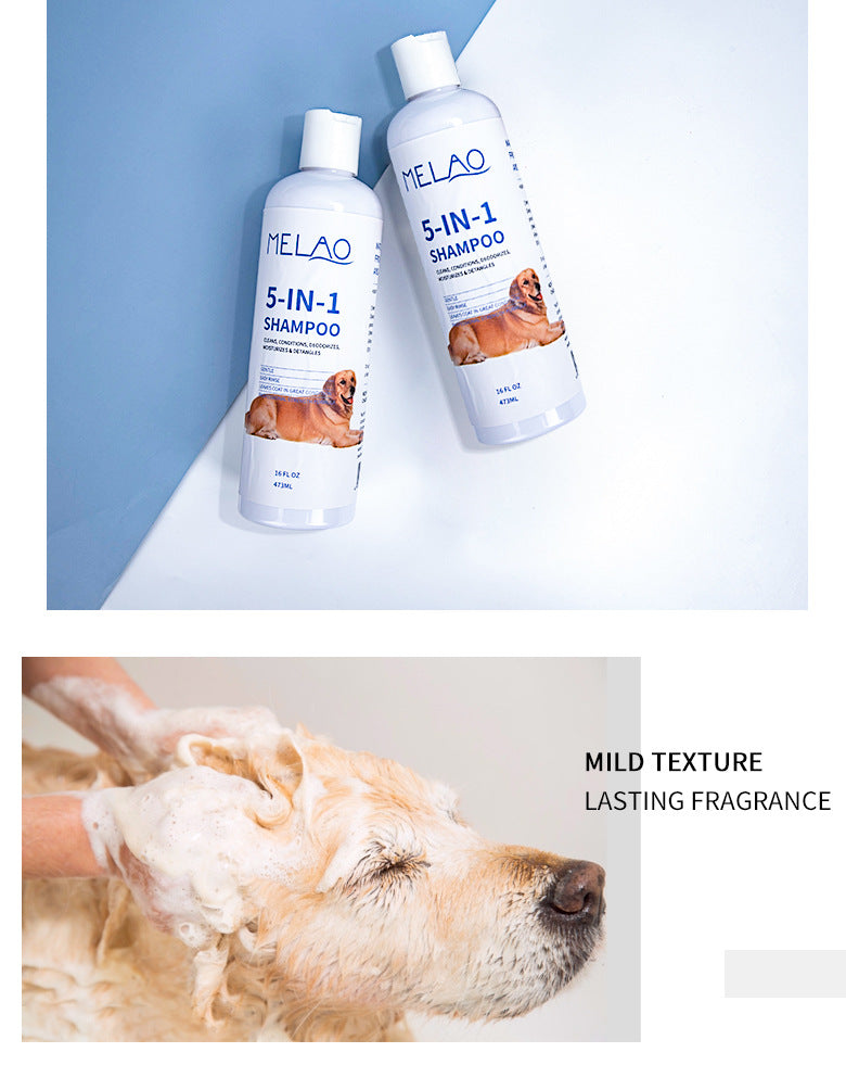 Melao Pet Shampoo 473ml Five-in-one Soft And Clean Cats And Dogs Pet Shower Gel Shampoo