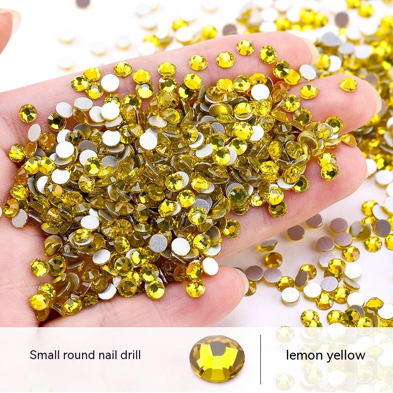 New Nail Ornament Nail Small Round Diamond Super Net Red Simple White Rhinestone Whole Bag
