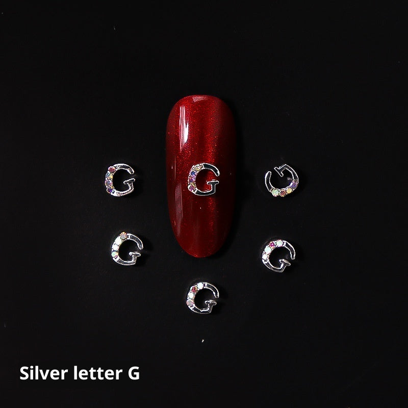 Cooc 26 Letter Alloy Nail Ornament Nail Crystal