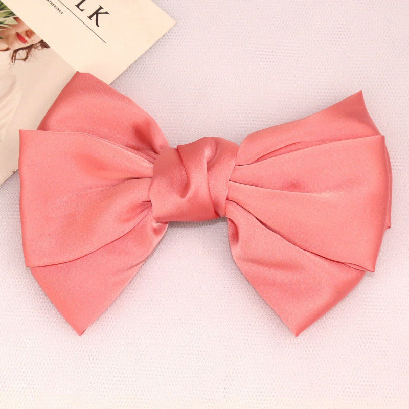 Retro Oversized Spring Clip Pearl Bow Tiara Card