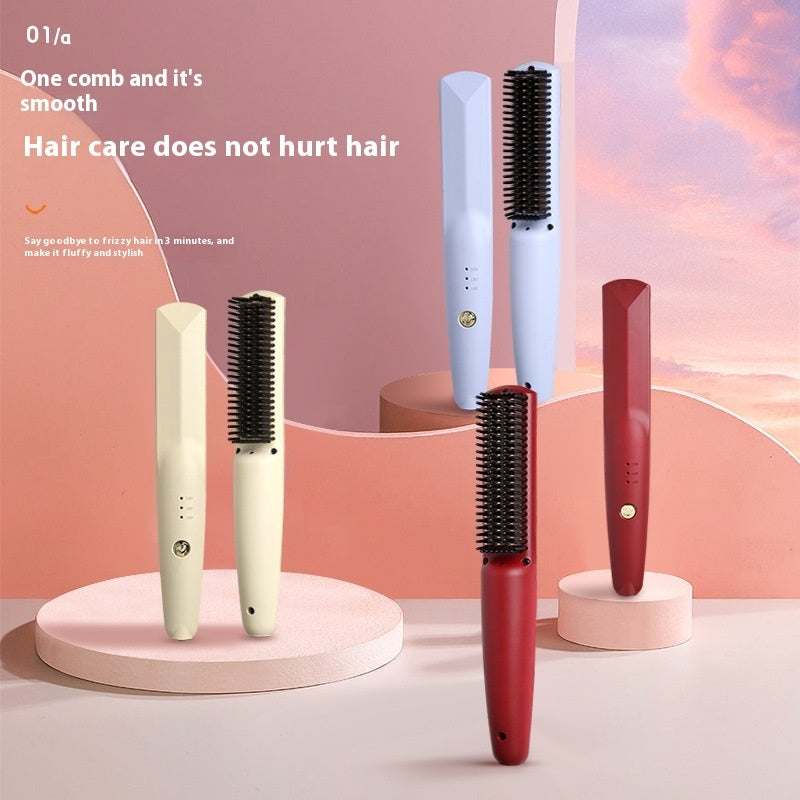 Household Portable Electric Heating Straight Hair Curls Dual-purpose Straight Comb