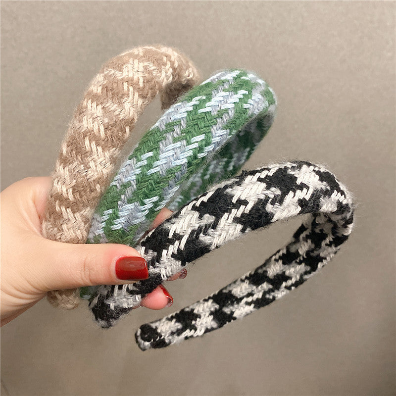 Women's Knitted Sponge High Skull Top Wide Headband