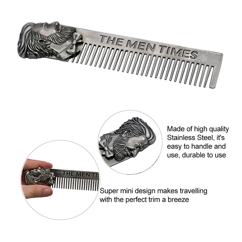 Men's Hair Comb Men's Care Portable Zinc Alloy