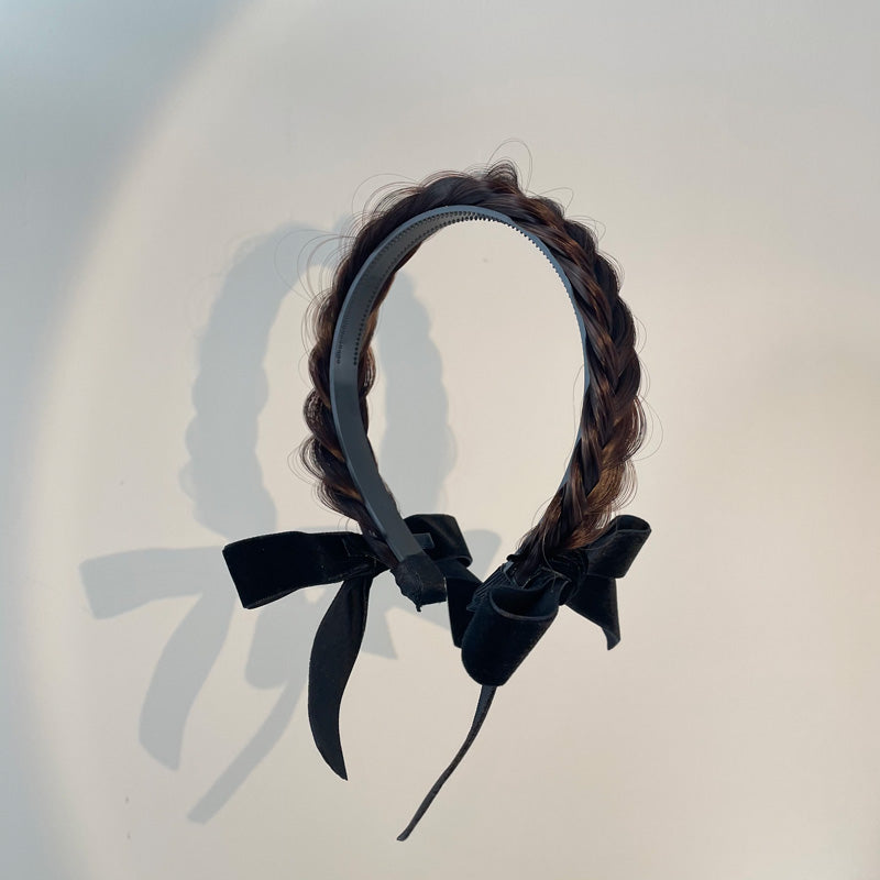 Braided Bow Wig Headband Two-wear