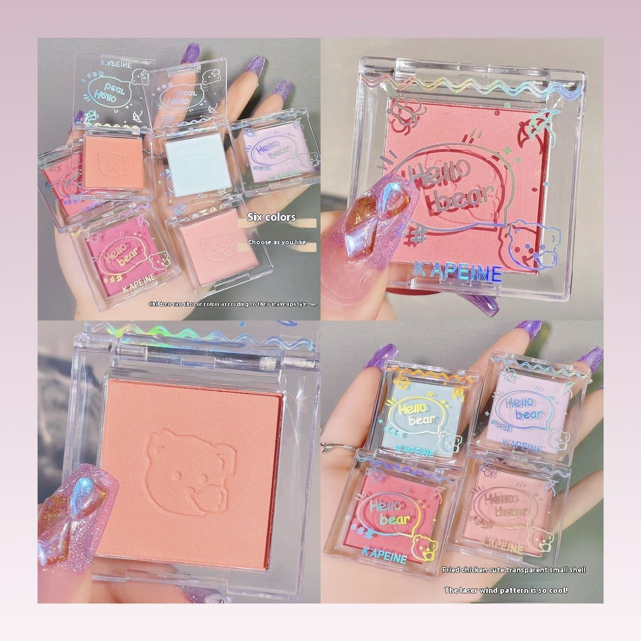 K'apeine Monochrome Blush Chin Blue Chin Purple Matte Natural Repair
