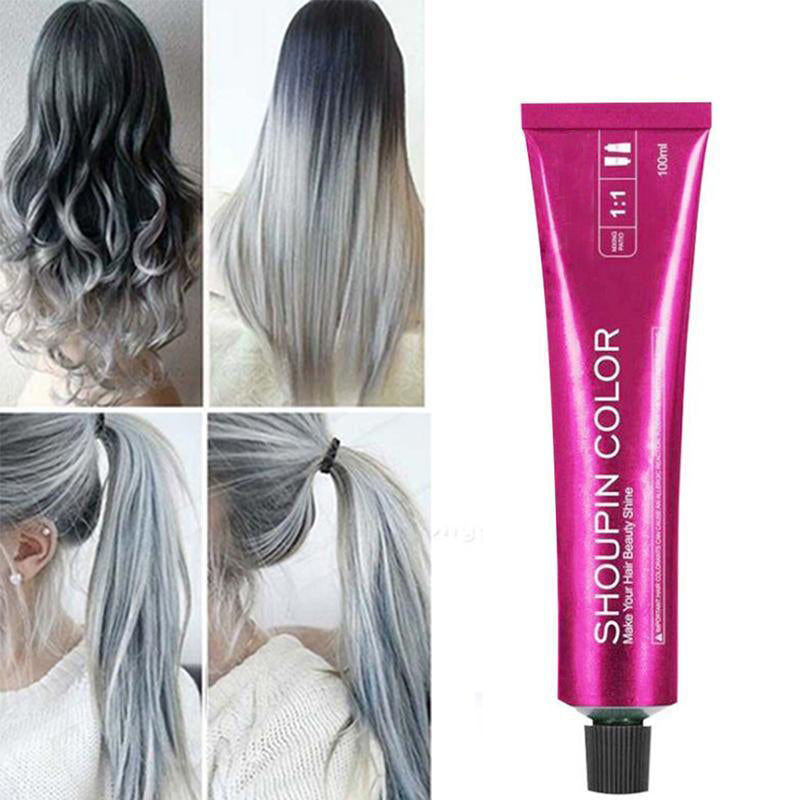 Single color cream covered white hair dye