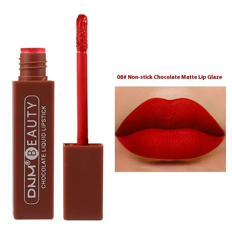 Silky No Stain On Cup Chocolate Lip Lacquer Long-lasting Matte Waterproof