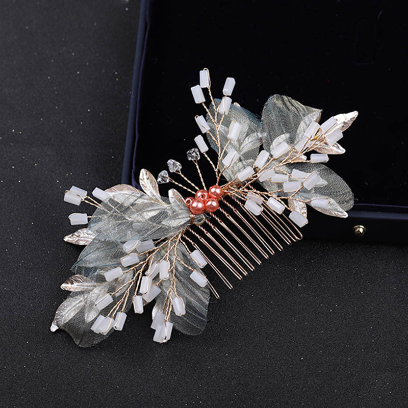 Bride's High-end Handmade Hair Comb Alloy Wedding Headwear
