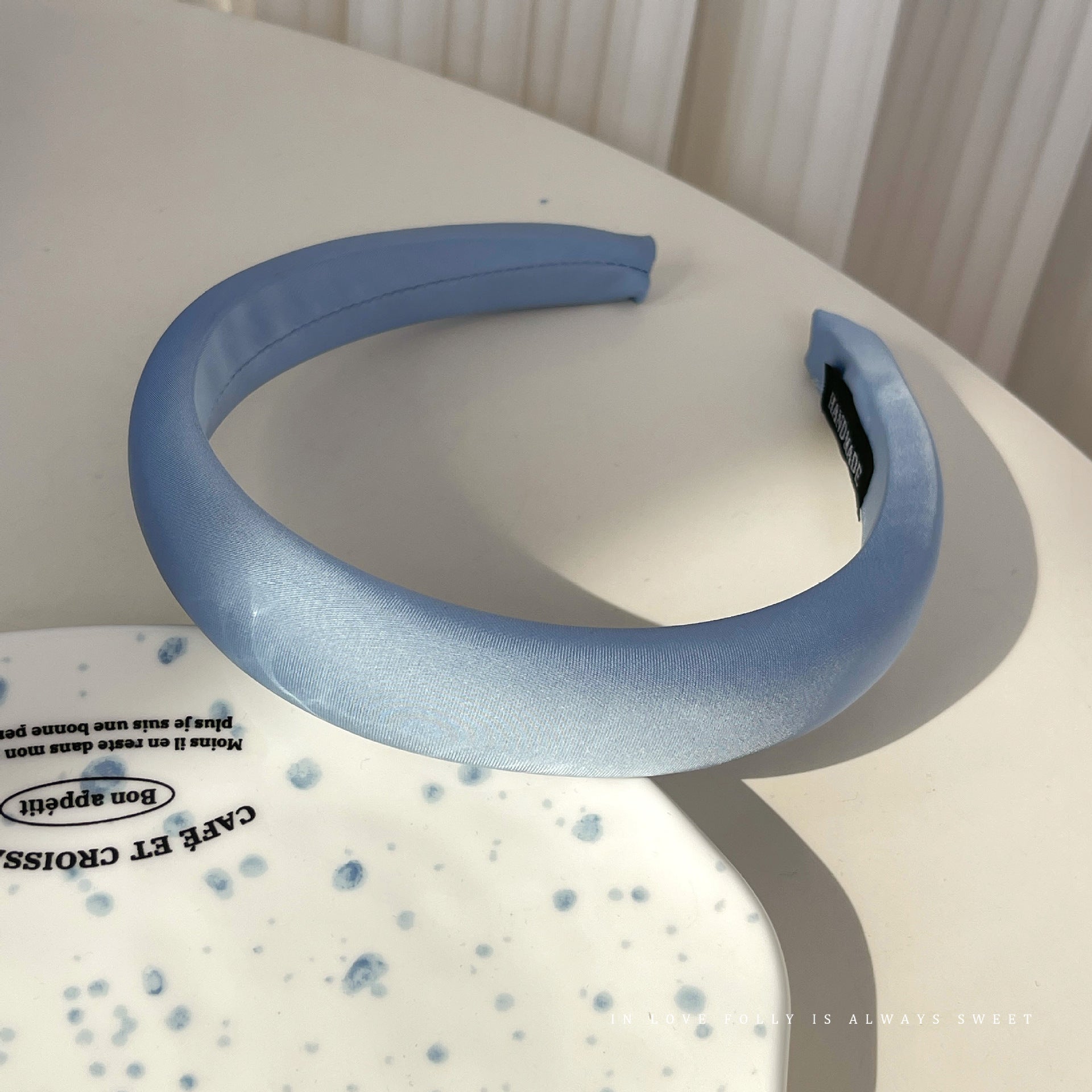 Blue Color Classic Style Headband Female High Skull Top Non-slip Hairpin