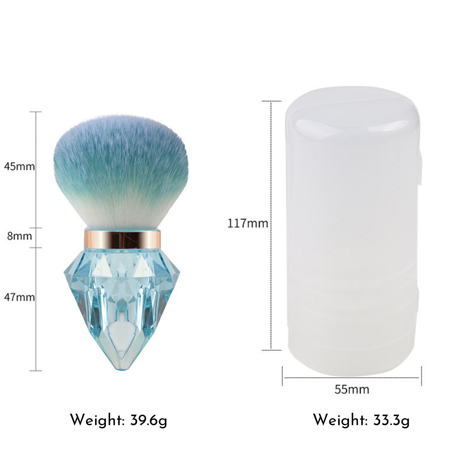 Large Portable Diamond Nail & Makeup Dust Brush For Powder, Nail Art, Cosmetics
