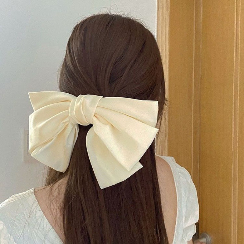 French Retro Oversized Black Bow