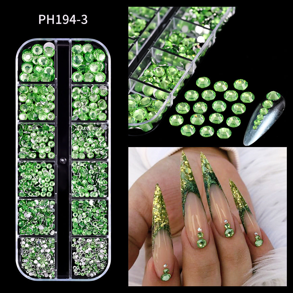 Plaid Nail Beauty Flat Bottom Rhinestone