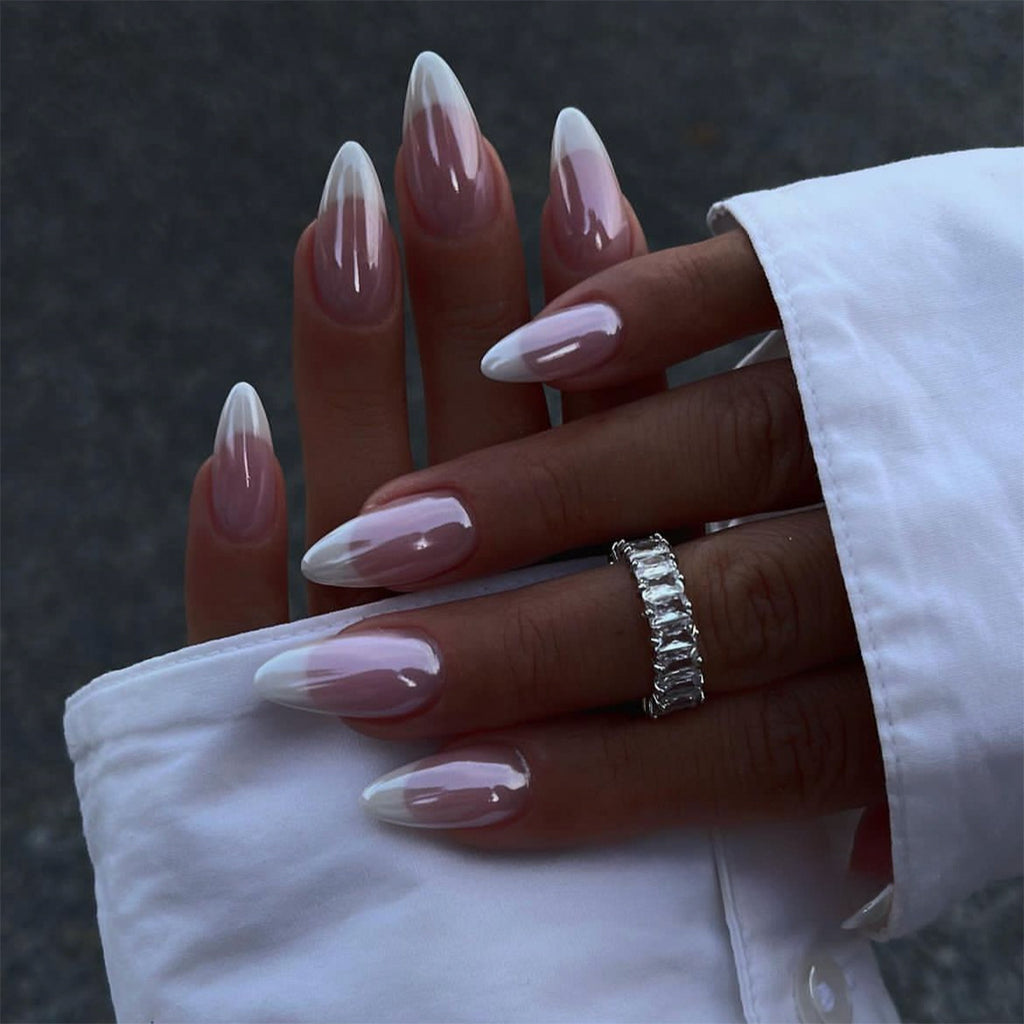 Wear Electroplated White Edge French Simplicity Nail Stickers